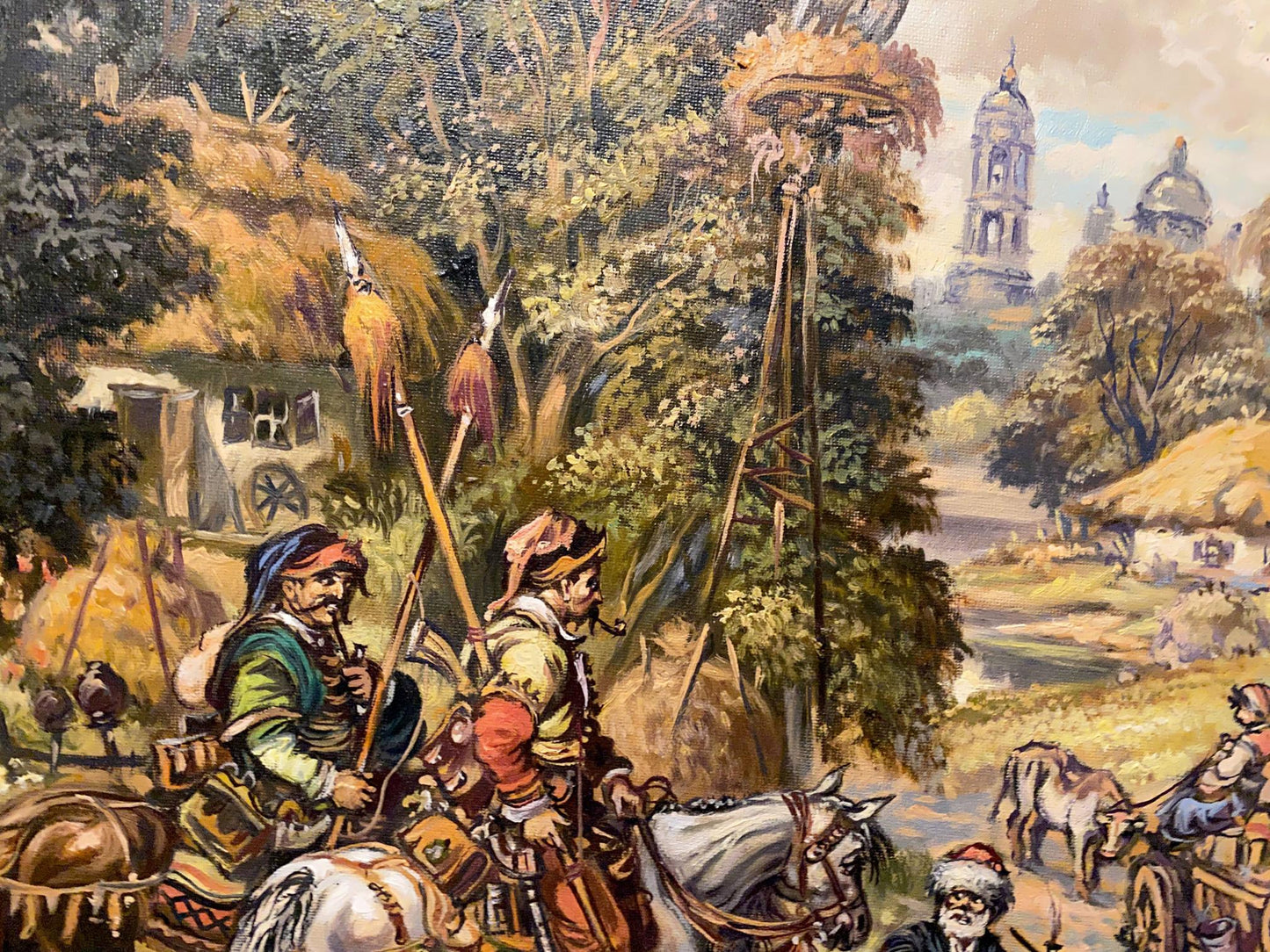 Oil painting On the outskirts of the village Alexander Arkadievich Litvinov