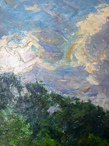 Oil painting After the rain on the field Sevast'yanov Viktor Grigor'yevich