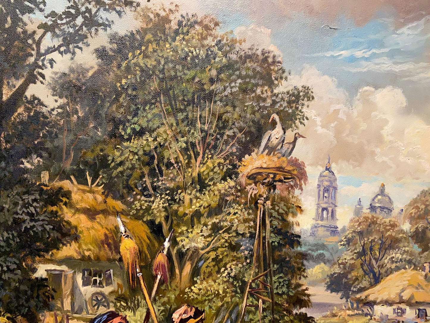 Oil painting On the outskirts of the village Alexander Arkadievich Litvinov