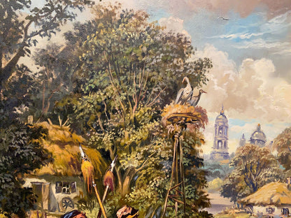 Oil painting On the outskirts of the village Alexander Arkadievich Litvinov