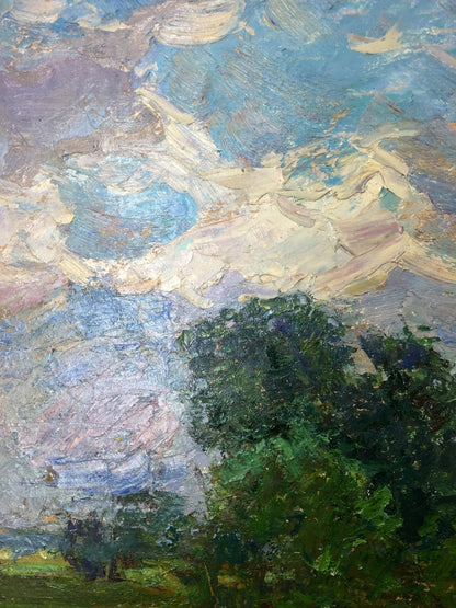 Oil painting After the rain on the field Sevast'yanov Viktor Grigor'yevich