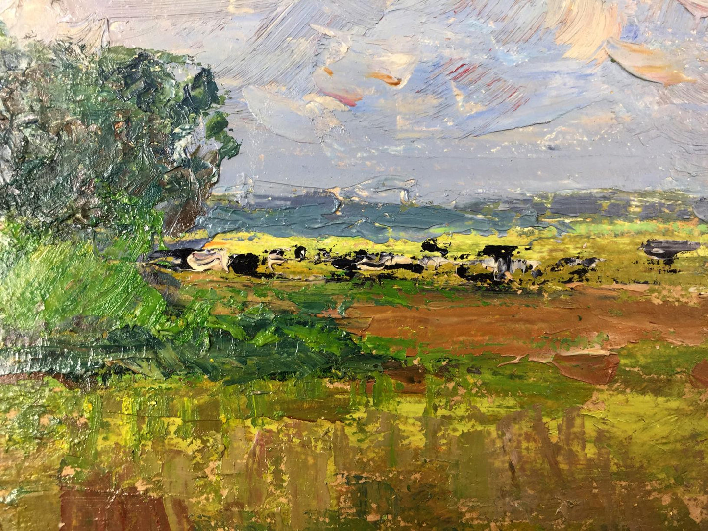 Oil painting After the rain on the field Sevast'yanov Viktor Grigor'yevich