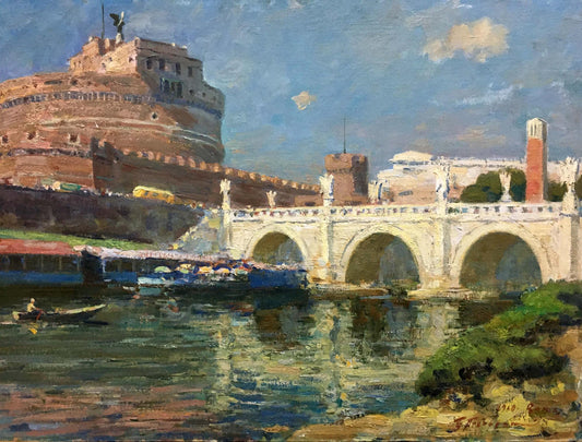 Oil painting Castle landscape Preobrazhenskiy Boris Vladimirovich