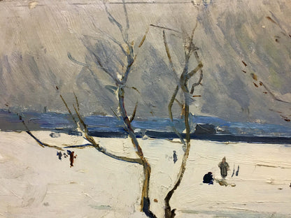 Oil painting Winter park Petrov George Petrovich