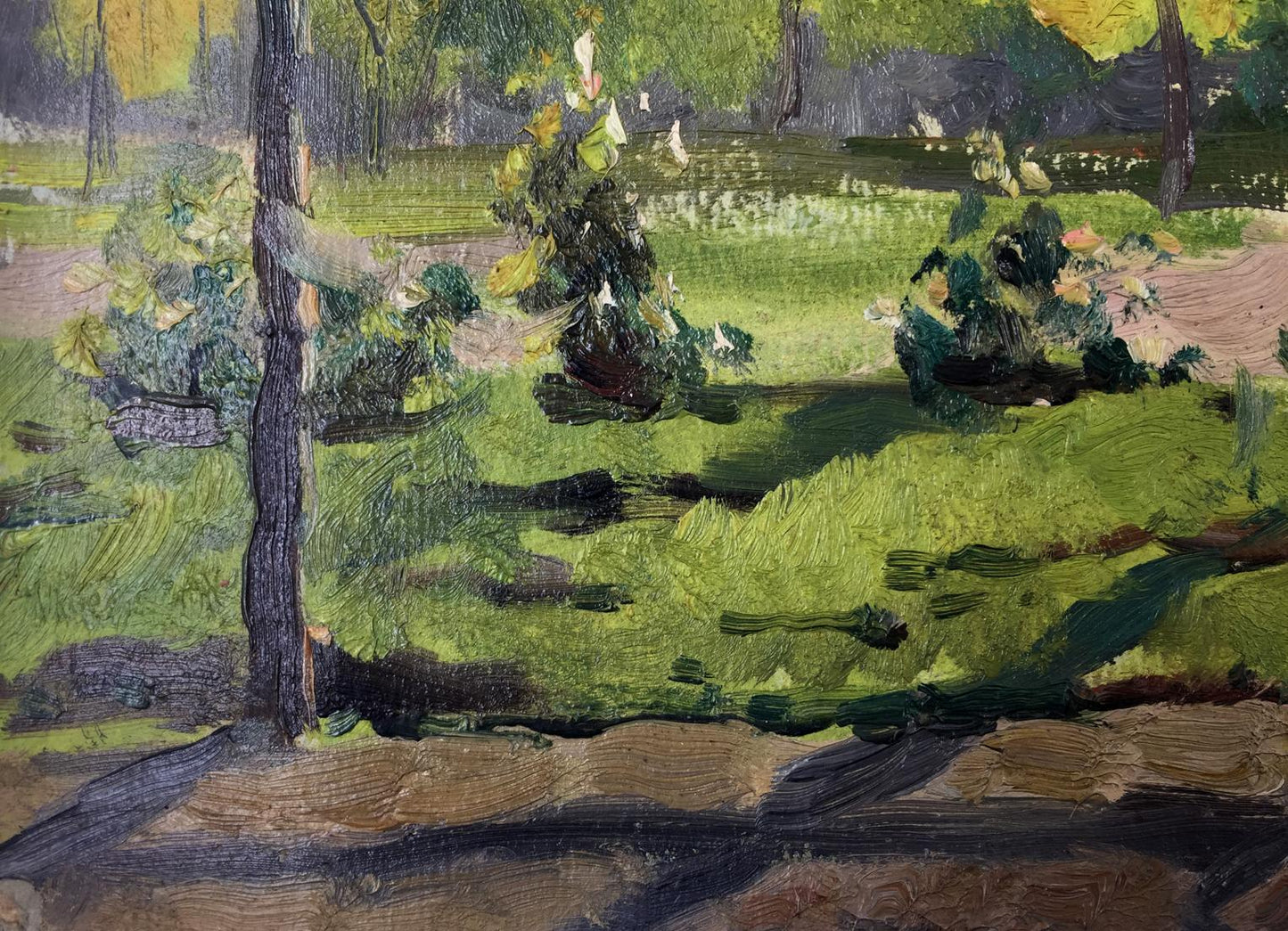Oil painting City Park Evgeny Nikolaevich Tkachenko