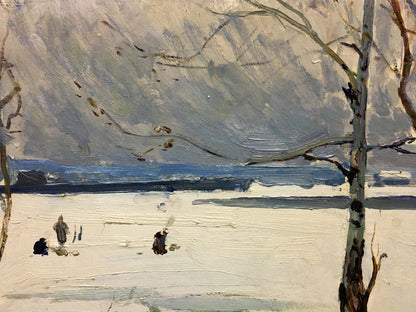 Oil painting Winter park Petrov George Petrovich