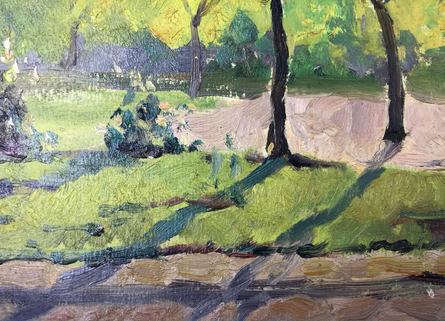 Oil painting City Park Evgeny Nikolaevich Tkachenko