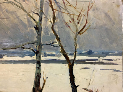 Oil painting Winter park Petrov George Petrovich