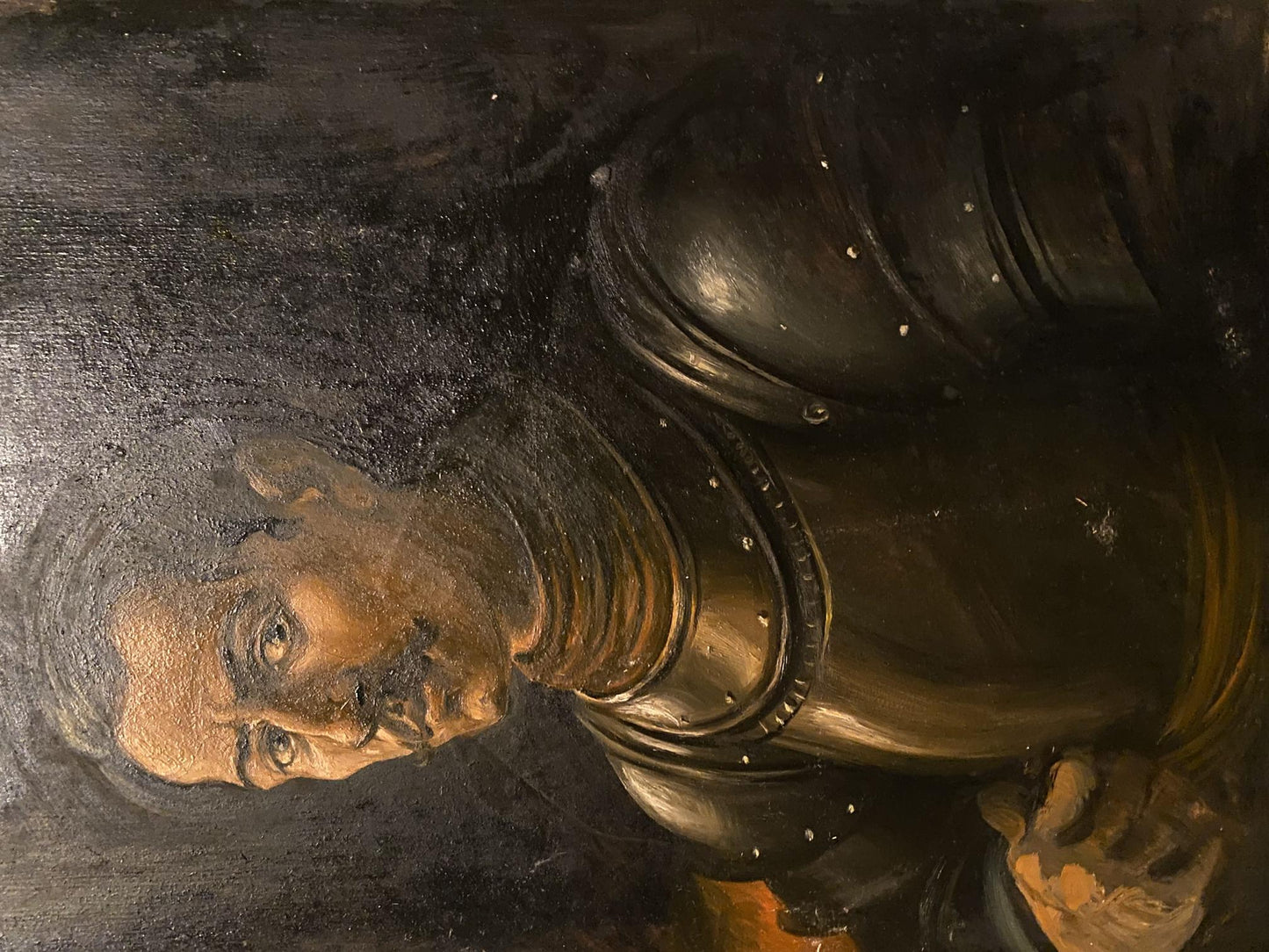 Oil painting Portrait in armor Alexander Arkadievich Litvinov