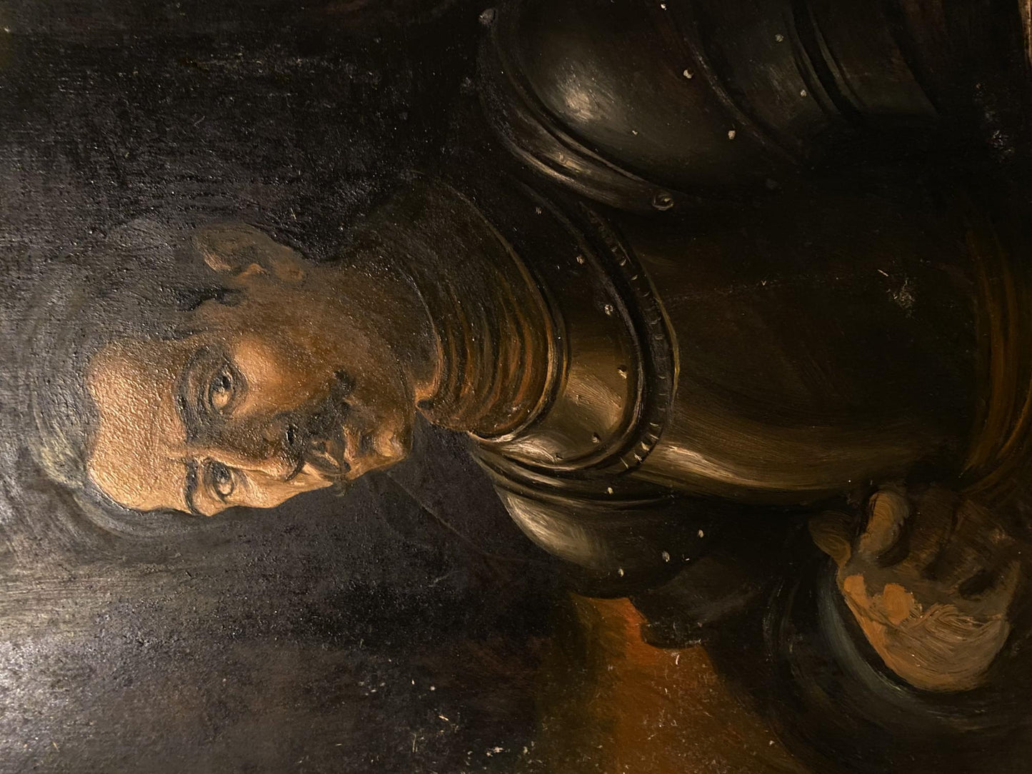 Oil painting Portrait in armor Alexander Arkadievich Litvinov