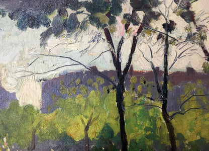 Oil painting City Park Evgeny Nikolaevich Tkachenko