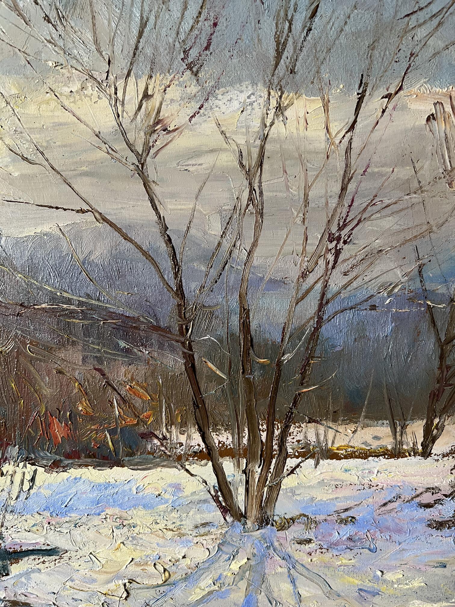 Oil Painting Winter Nature Landscape 