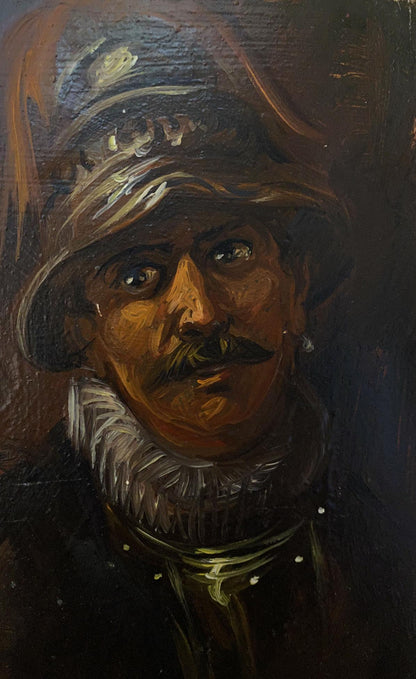 Oil painting Portrait of a hussar warrior Alexander Litvinov