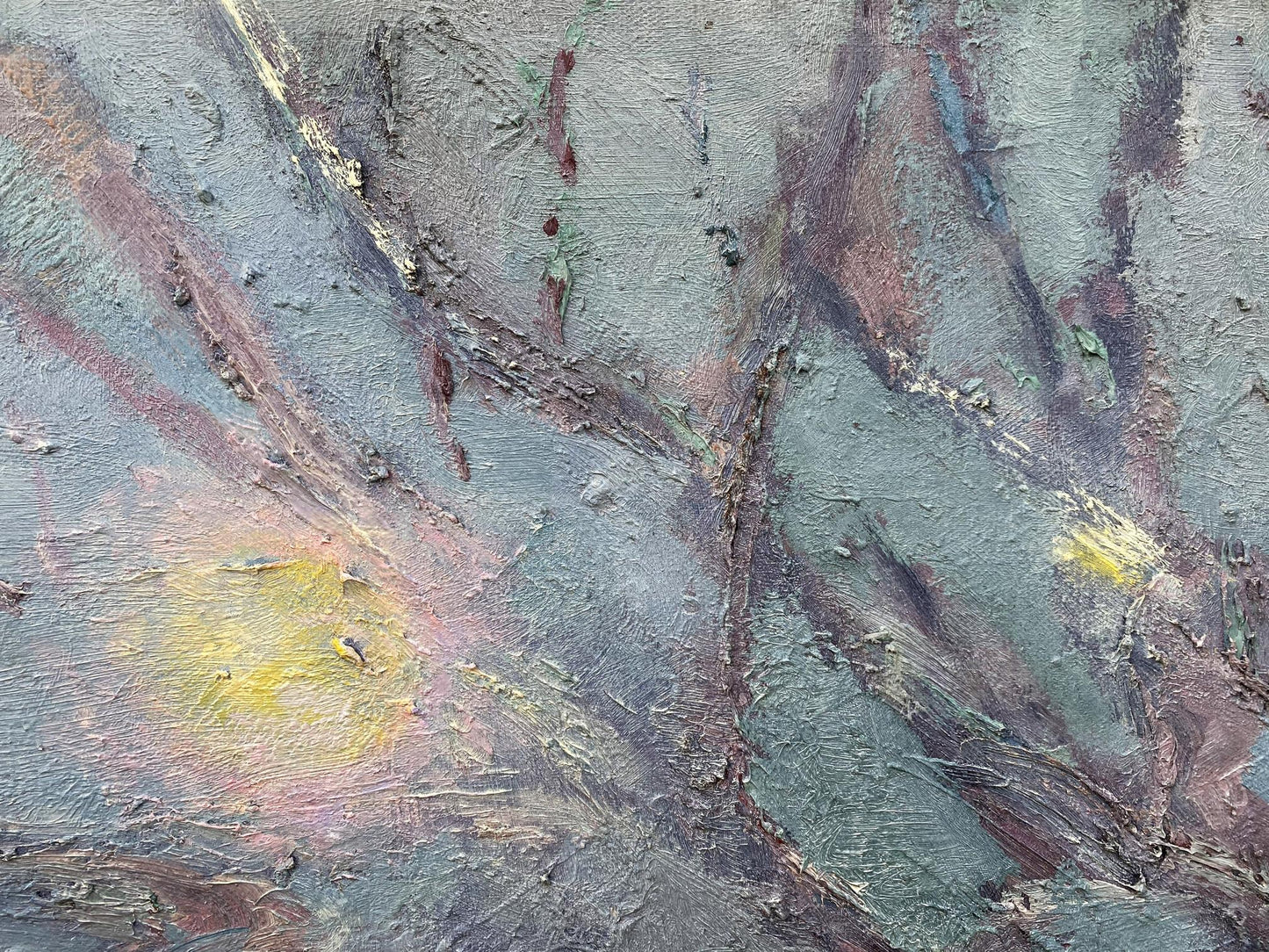 Abstract oil painting Winter morning Benfialov