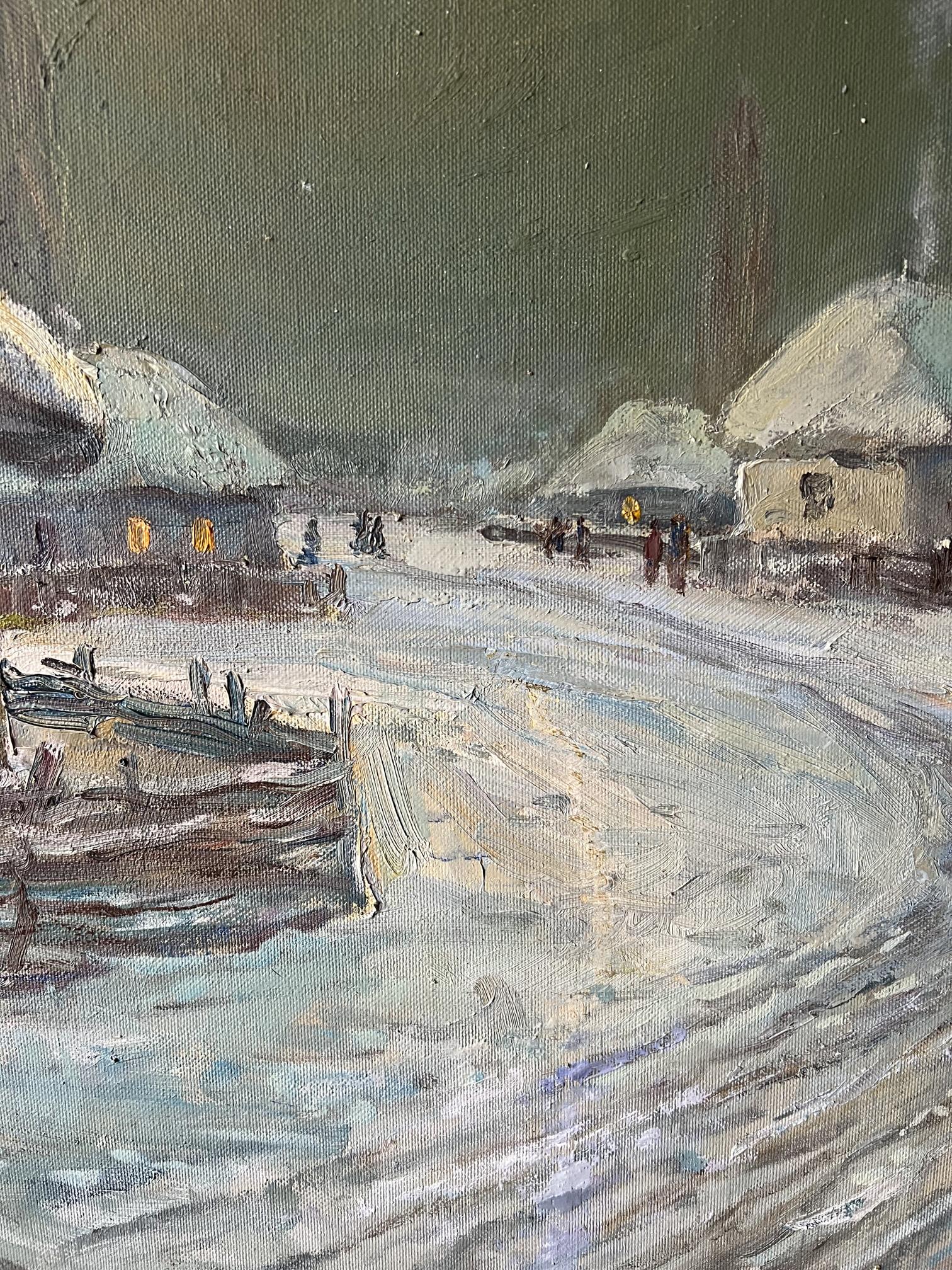 Oil Painting Winter Nature Landscape 
