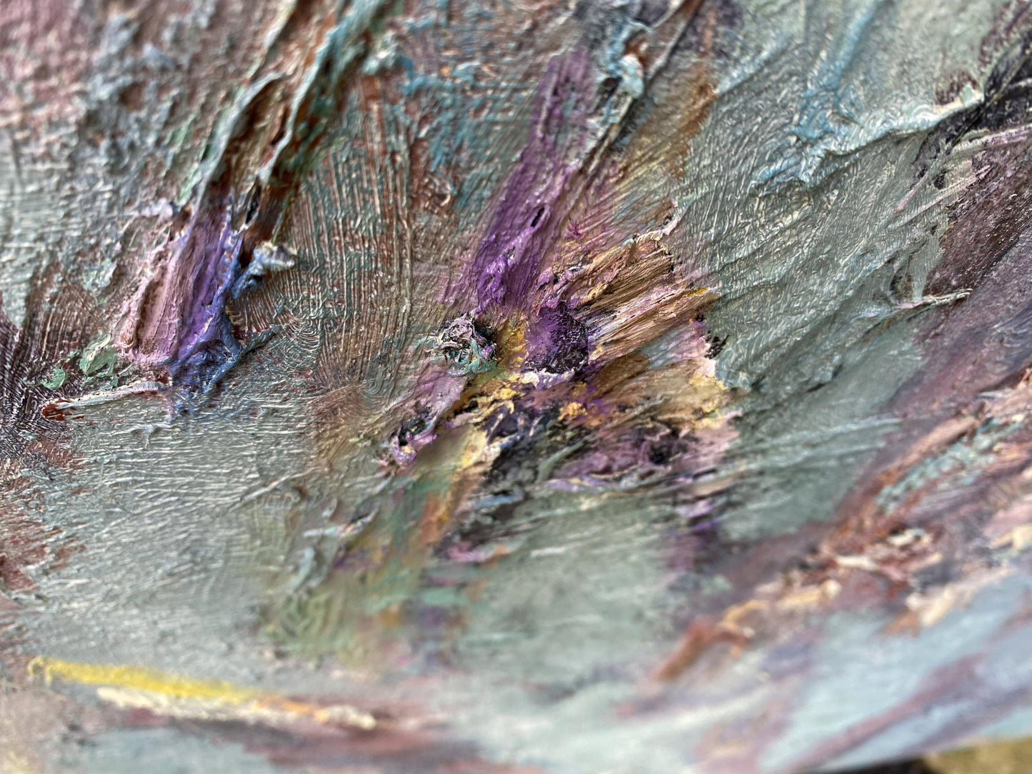 Abstract oil painting Winter morning Benfialov