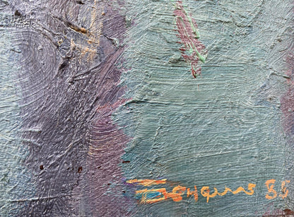 Abstract oil painting Winter morning Benfialov