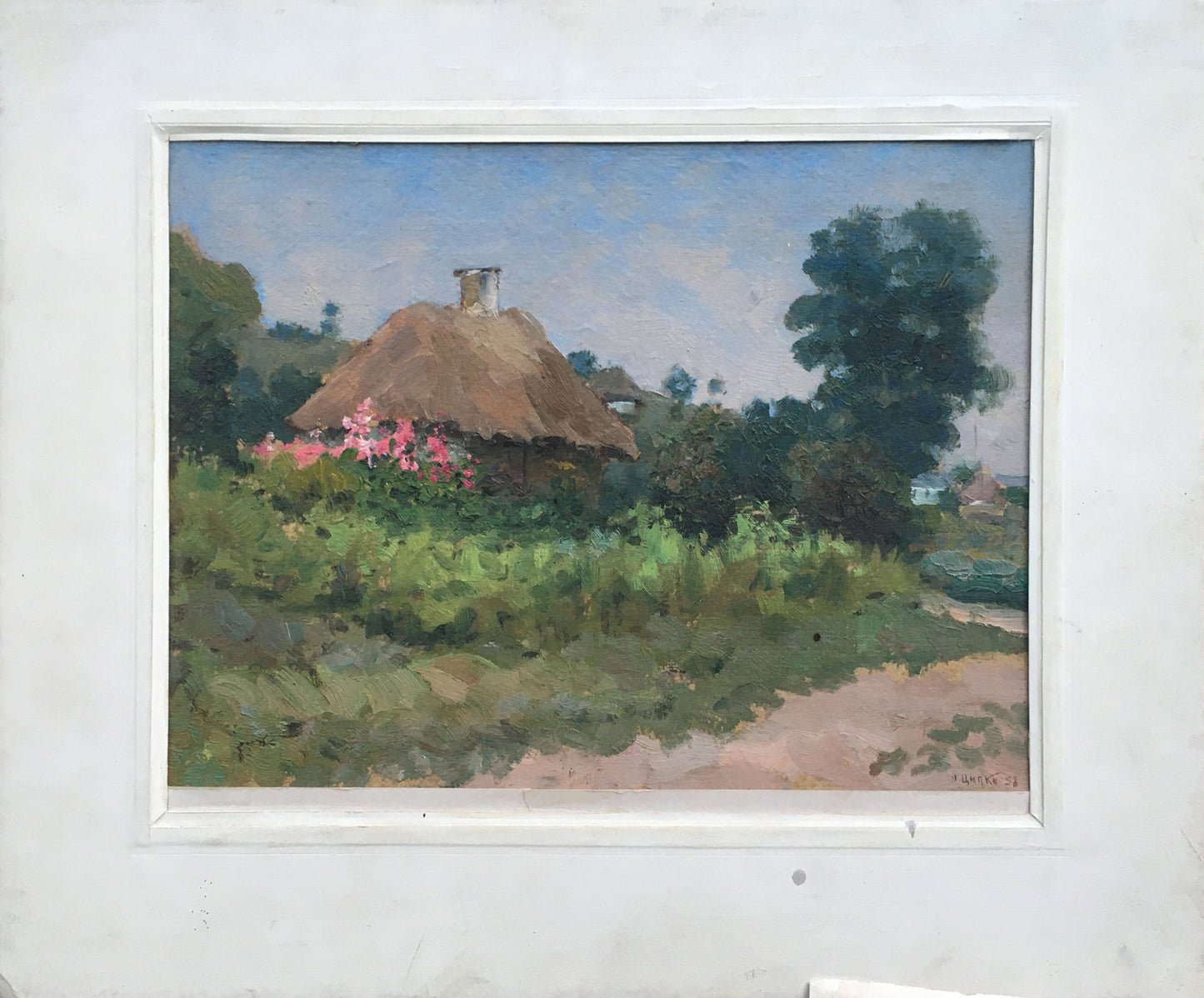 Oil painting Lonely woman's hut Tsyupka Ivan Kirillovich