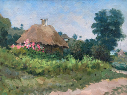Oil painting Lonely woman's hut Tsyupka Ivan Kirillovich