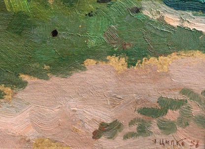 Oil painting Lonely woman's hut Tsyupka Ivan Kirillovich