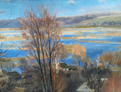 Oil painting Overlooking the village Tsyupka Ivan Kirillovich