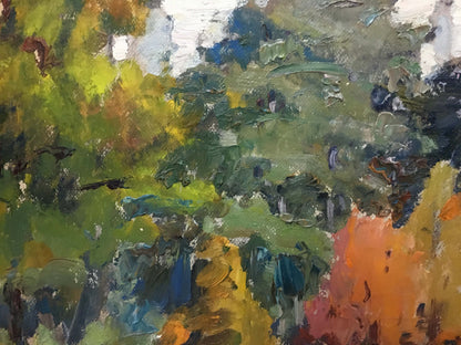 Oil painting Landscape with a church I. V. Kisil