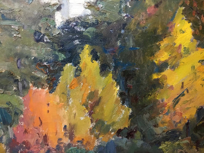 Oil painting Landscape with a church I. V. Kisil