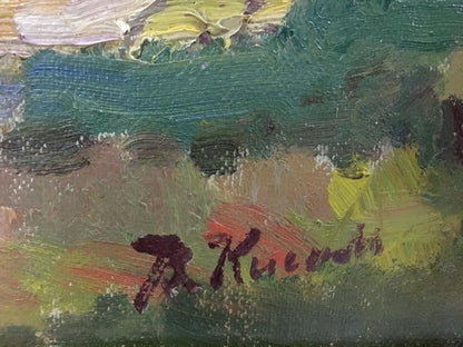 Oil painting Landscape with a church I. V. Kisil