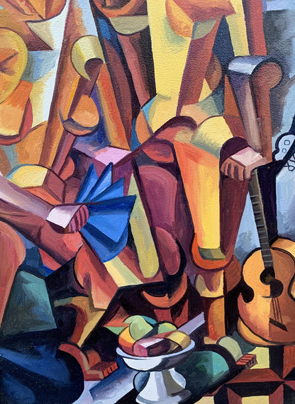 Abstract oil painting Symphony of Musicians Victor Konotopsky