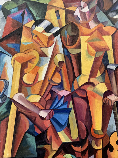 Abstract oil painting Symphony of Musicians Victor Konotopsky
