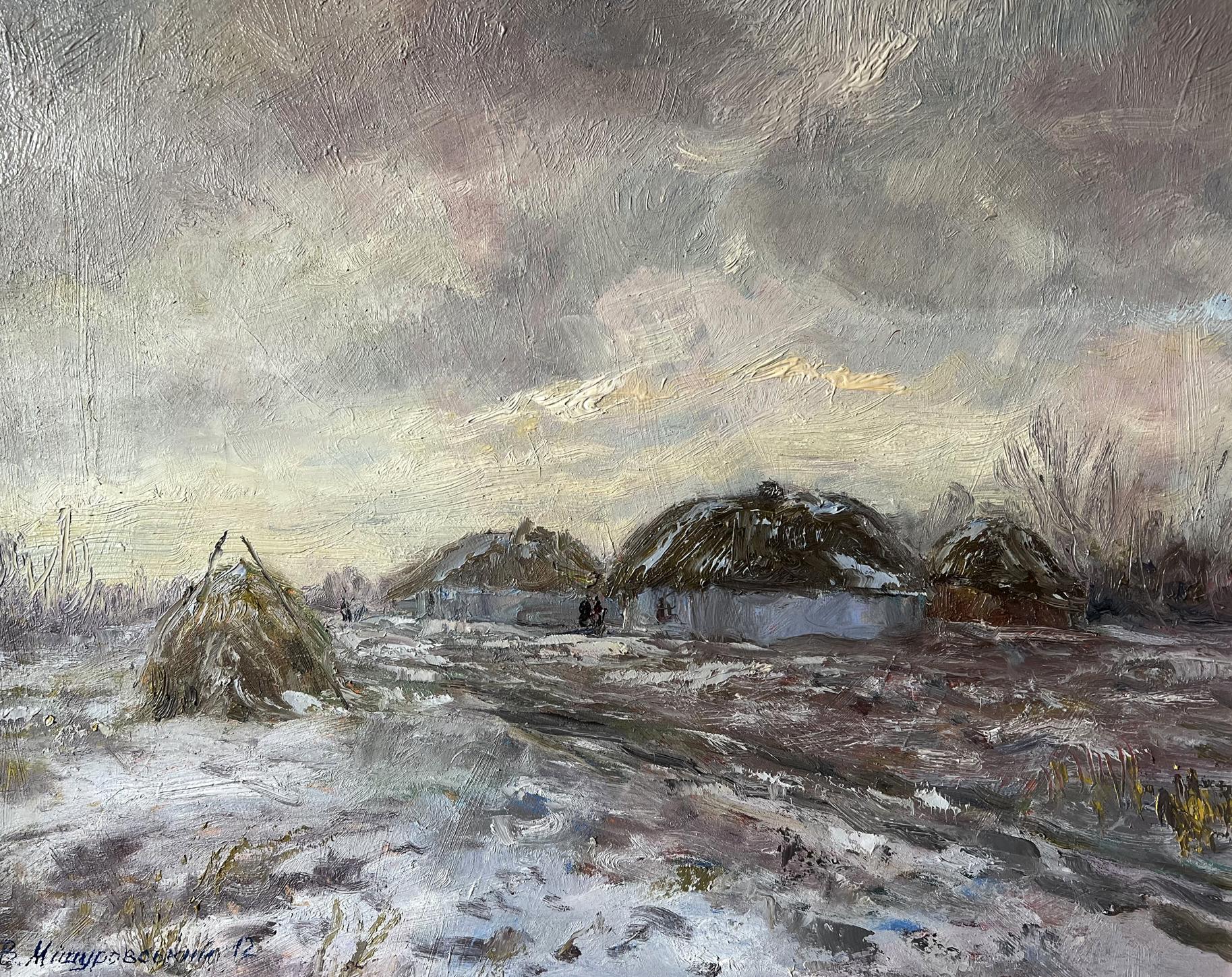 Oil painting December day V. Mishurovsky