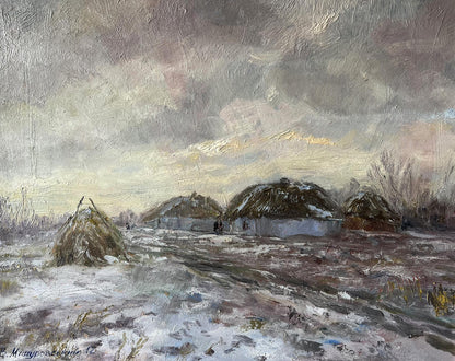 Oil painting December day V. Mishurovsky