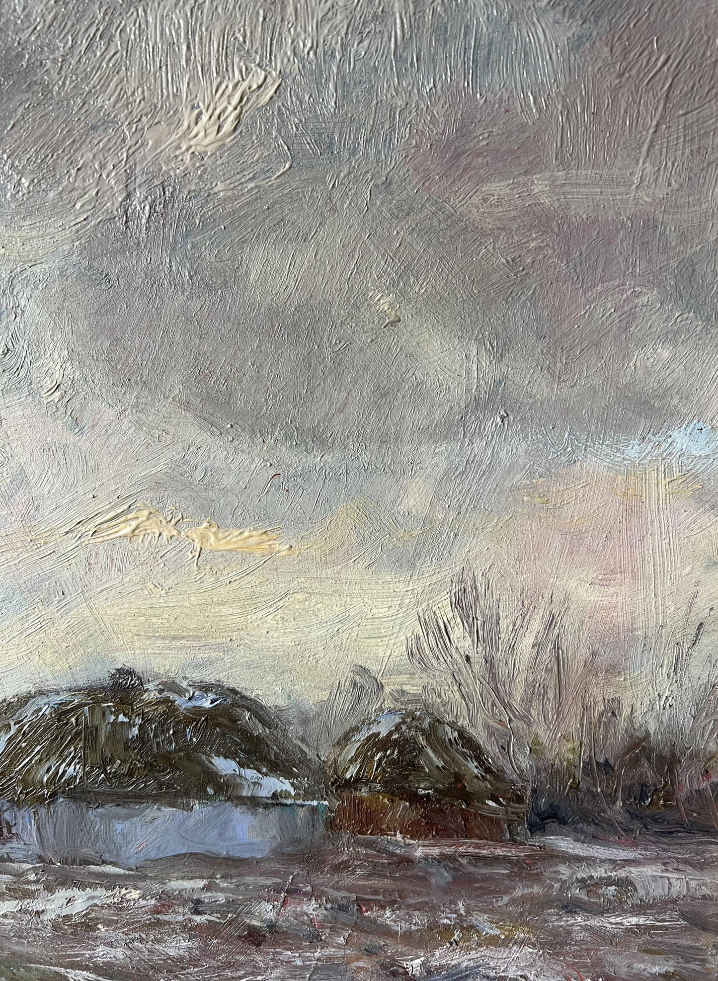 Oil Painting Winter Nature Landscape 
