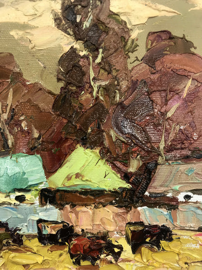 Oil Painting Nature Landscape Village landscape Art 