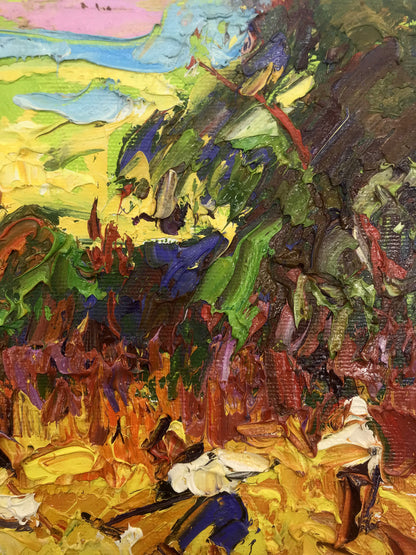 Oil Painting Nature Village 