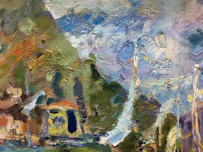 Oil painting In Port Karpov Nikolay Mikhailovich