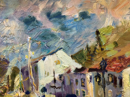 Oil painting In Port Karpov Nikolay Mikhailovich