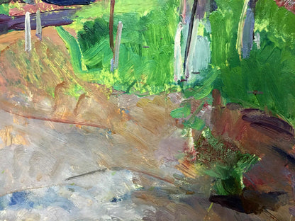 Oil scene Residence Among the Trees by Tamara Sergeevna Naumova