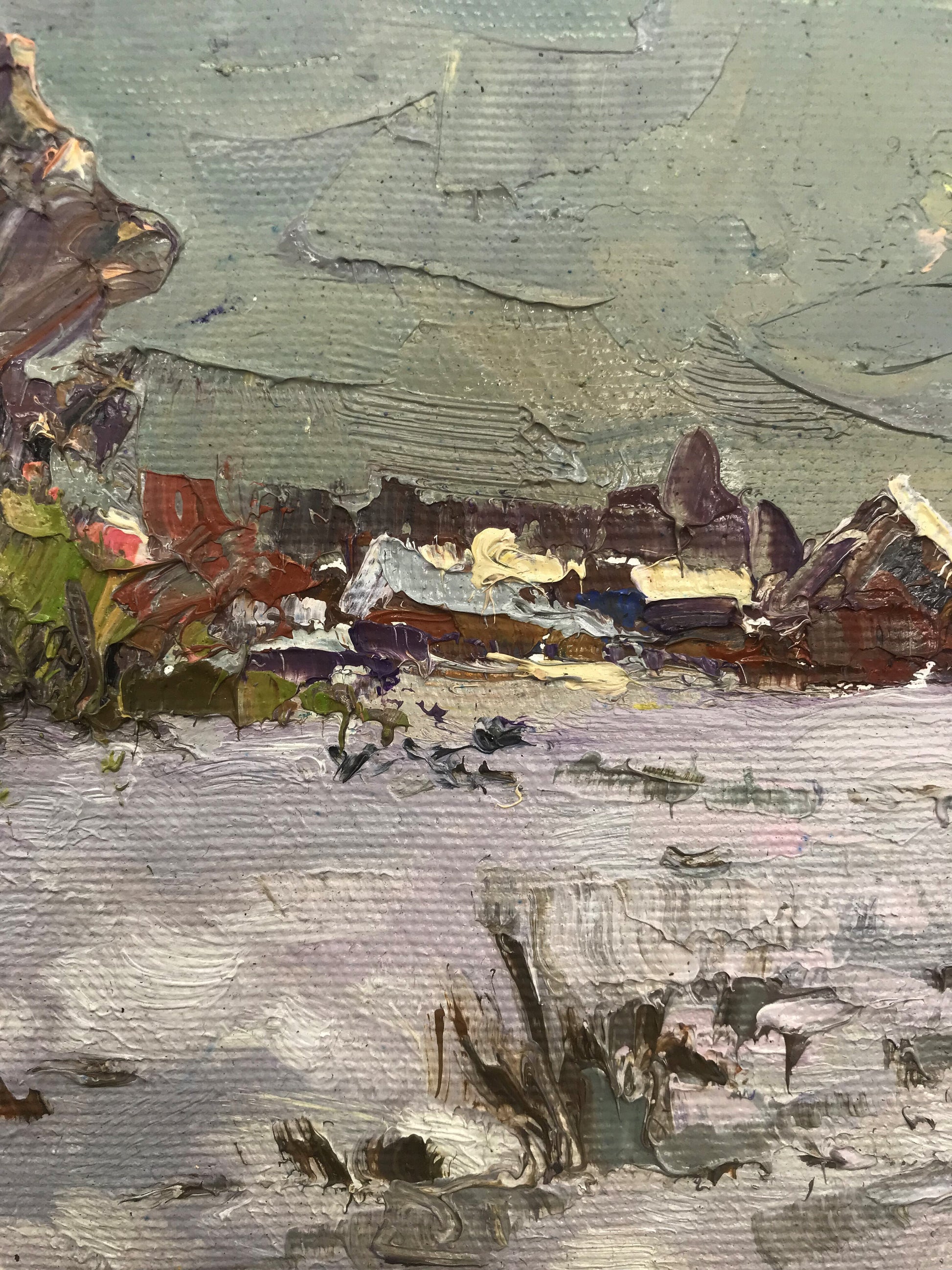 Oil Painting Nature Landscape Village landscape Art 