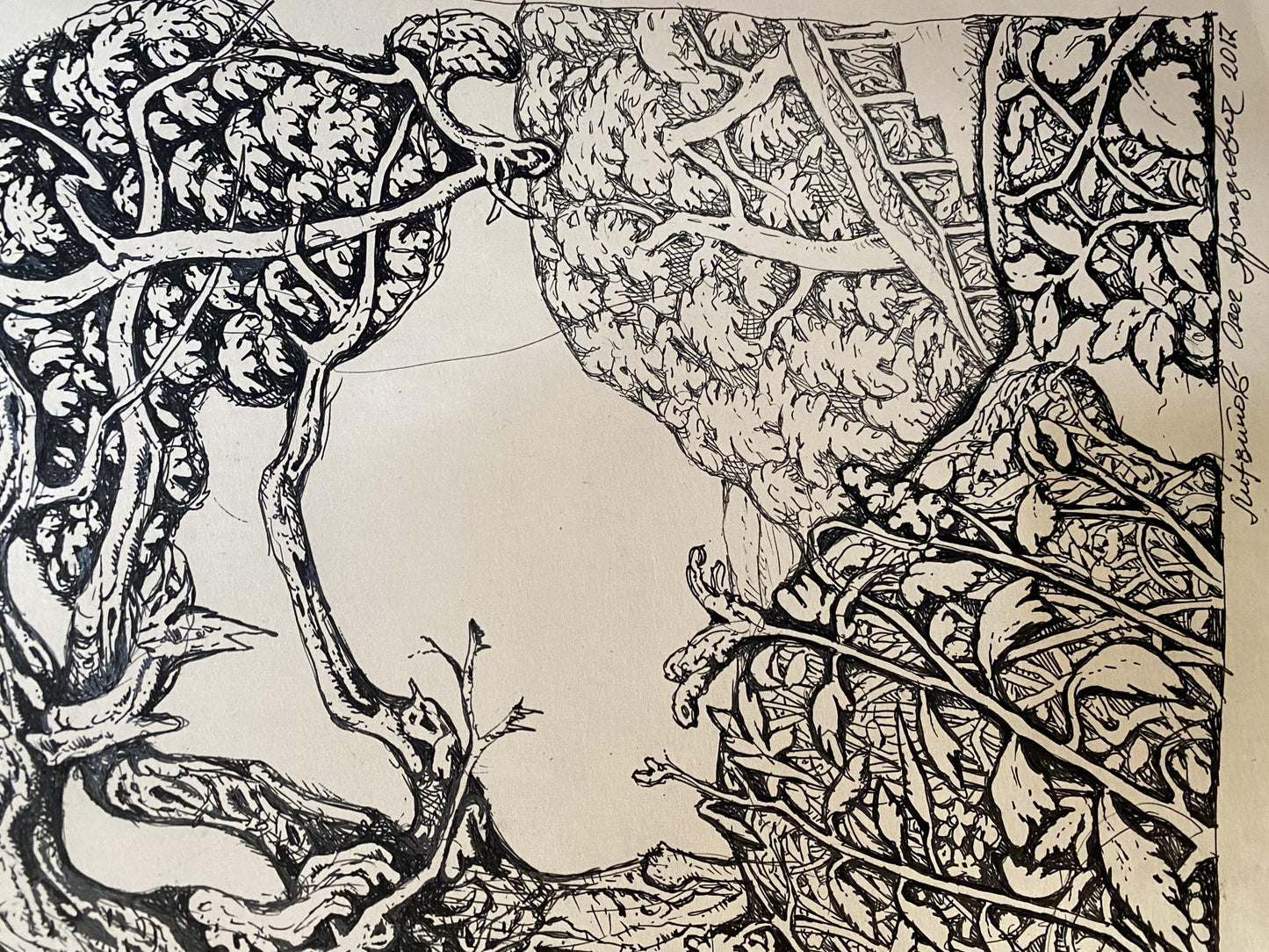 Ink, painting Old Litvinov Oleg Arkad'yevich