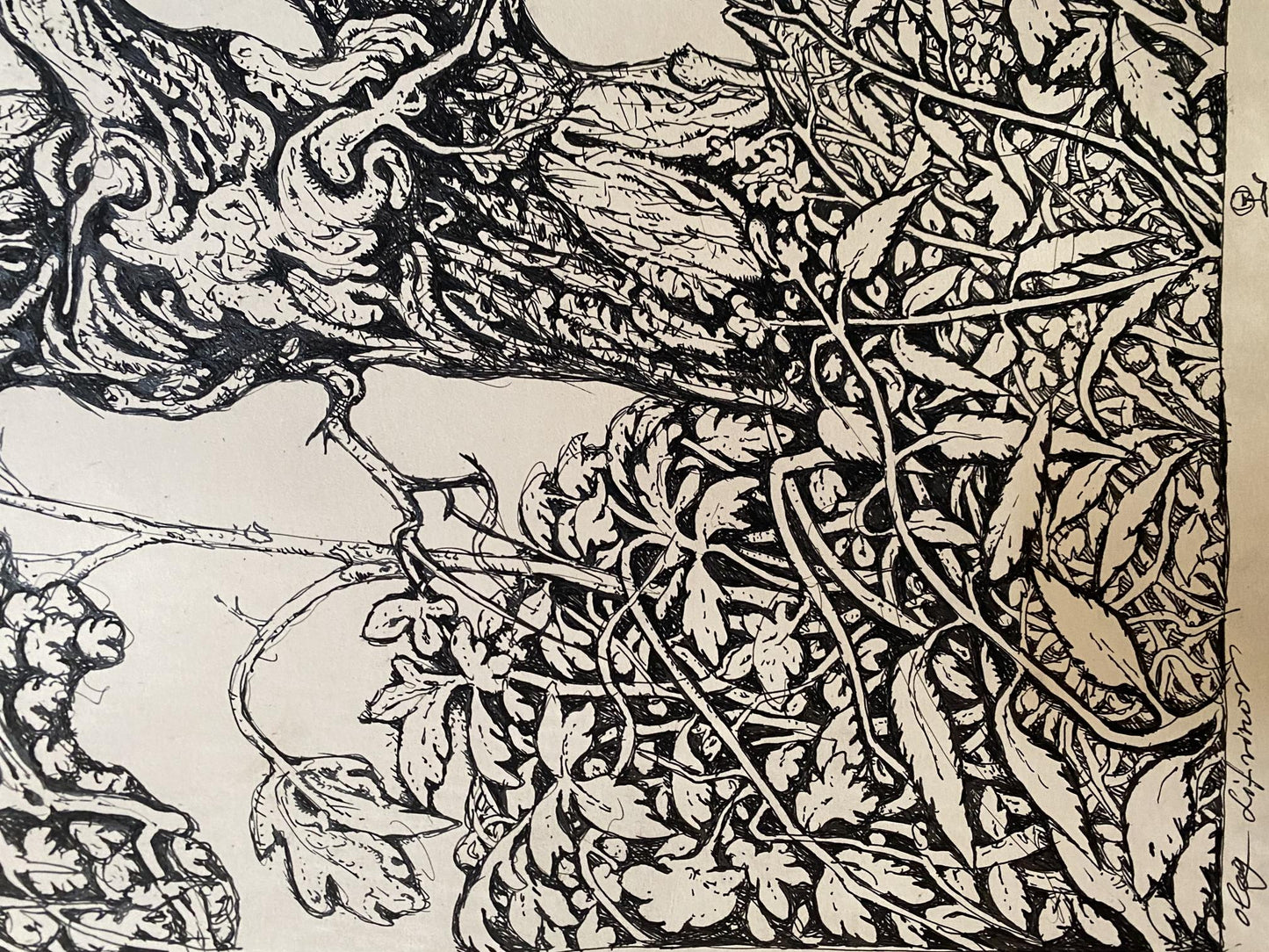 Ink, painting Old Litvinov Oleg Arkad'yevich