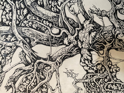 Ink, painting Old Litvinov Oleg Arkad'yevich