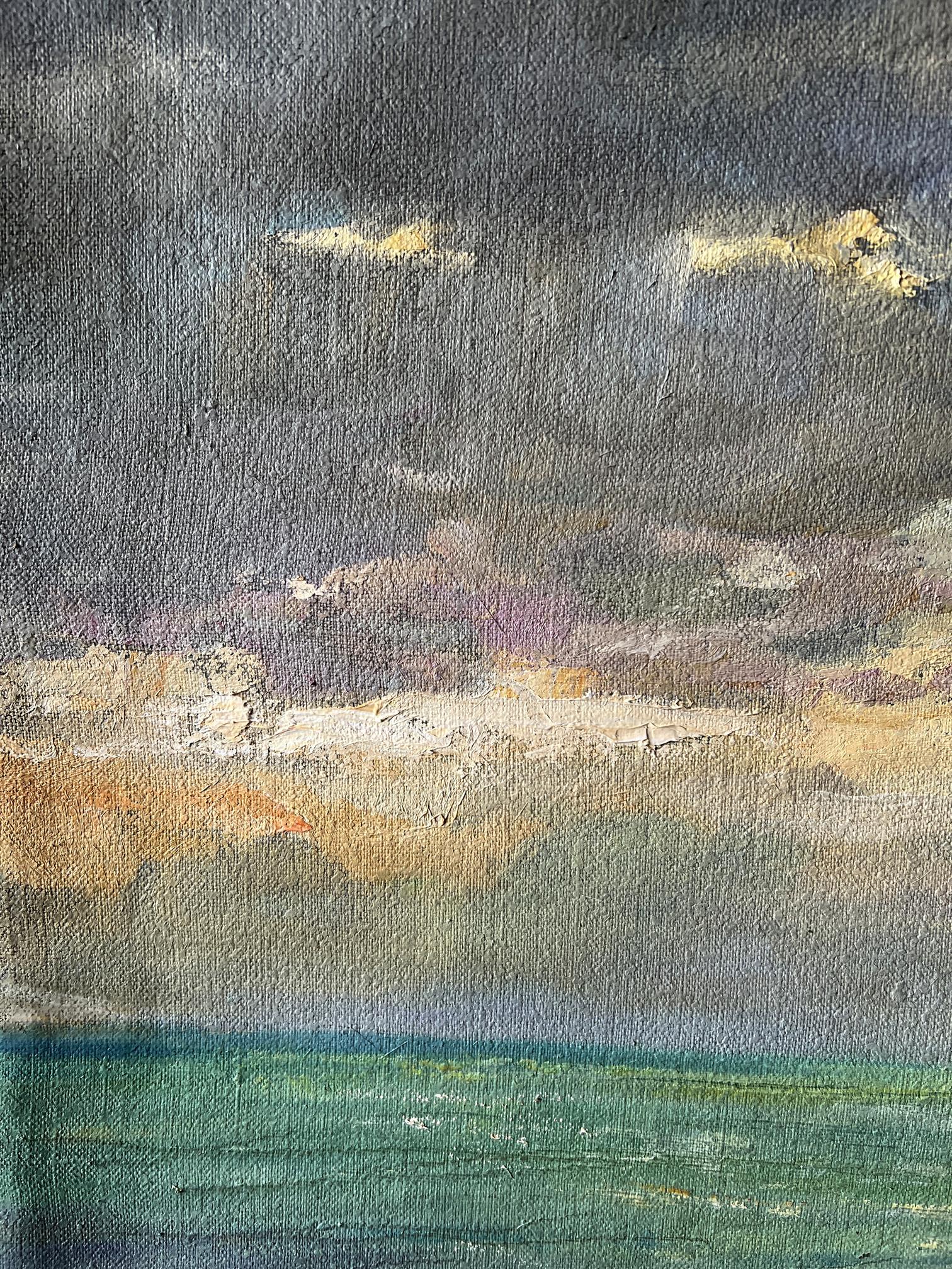 Oil painting Evening sea 
