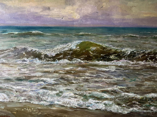 Oil painting A wave on the sea V. Mishurovsky