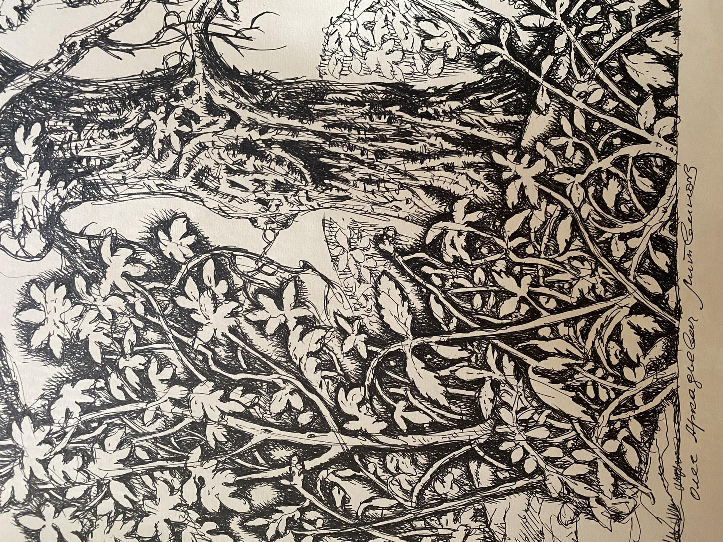 Ink, painting Last leaves Litvinov Oleg Arkad'yevich