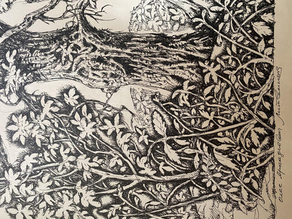 Ink, painting Last leaves Litvinov Oleg Arkad'yevich