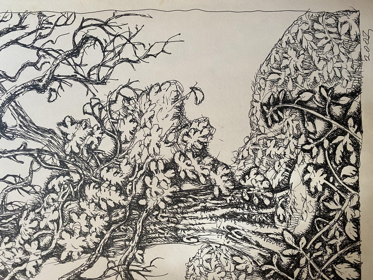 Ink, painting Last leaves Litvinov Oleg Arkad'yevich