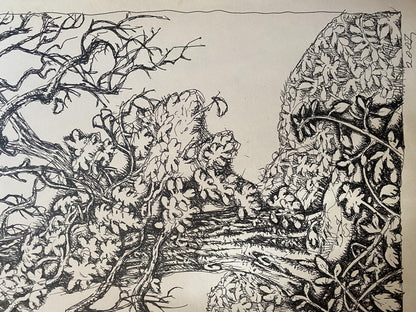 Ink, painting Last leaves Litvinov Oleg Arkad'yevich