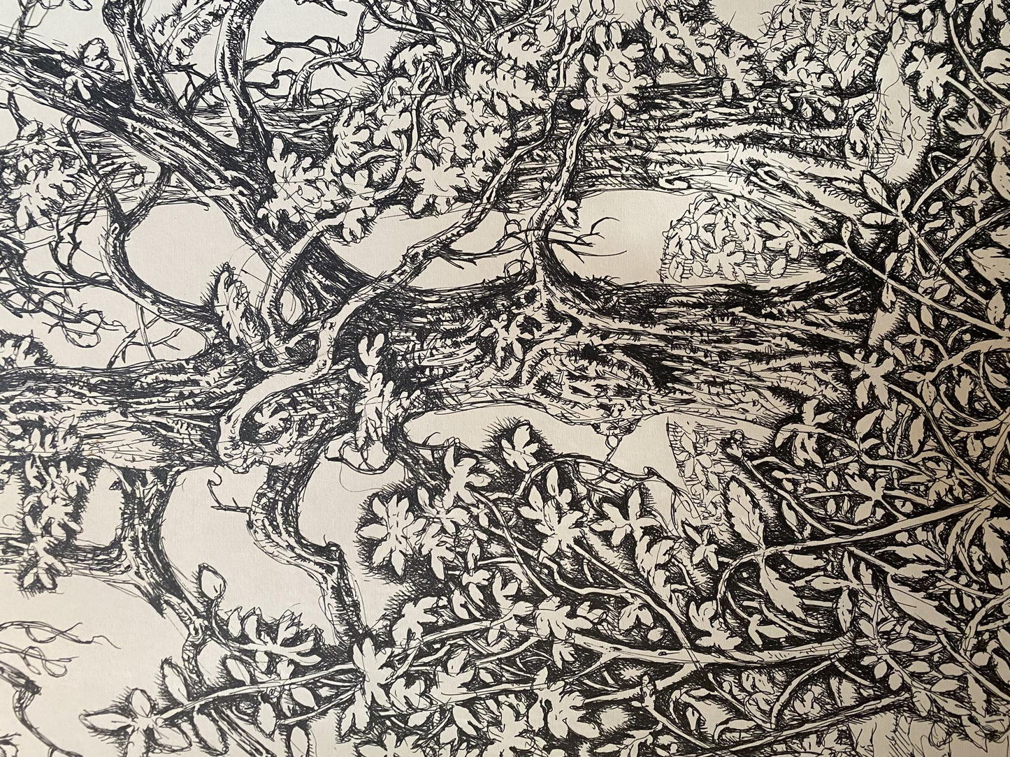 Ink, painting Last leaves Litvinov Oleg Arkad'yevich