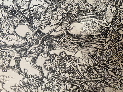 Ink, painting Last leaves Litvinov Oleg Arkad'yevich